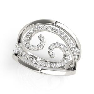 Swirling Pavé .5ct Diamond Ring 14k White Gold